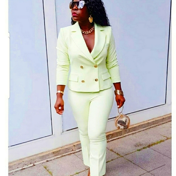 ZARA Double Breasted Blazer color Lemon - Picture 8 of 15